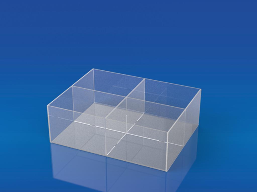 Плексигласова кутия 350 х 270 х 120 мм с 4 гнезда [1]