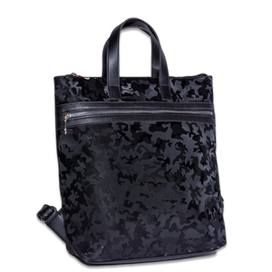 Черна голяма кожена дамска раница