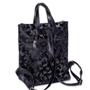 Черна голяма кожена дамска раница [2]