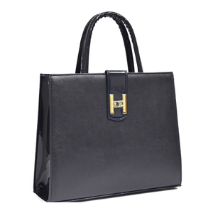  Синя кожена дамска чанта