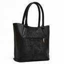 Стилна кожена черна дамска чанта [2]