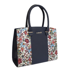 Дамска Чанта Синя-Цветя