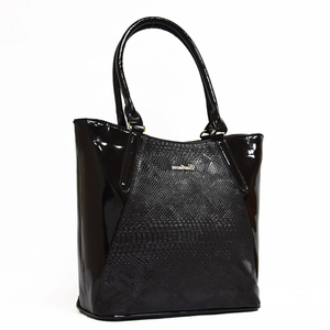 Черна Дамска Чанта-Лак 