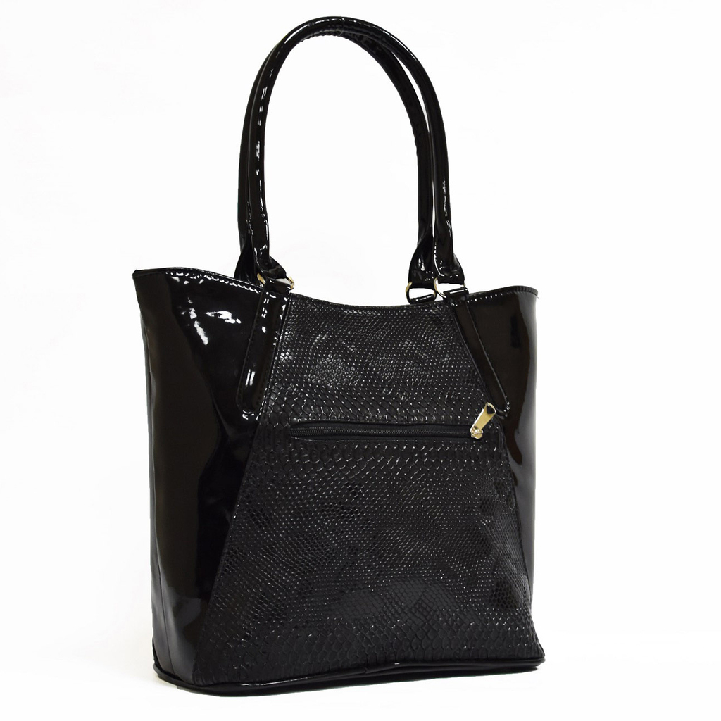 Черна Дамска Чанта-Лак  [2]